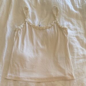 & Other Stories cream tank with flower detail